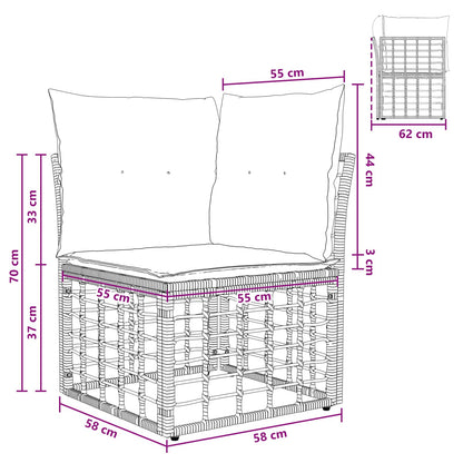 Outdoor-Sofagarnitur 7 stk. 6-Sitzer Natur und Cremeweiß