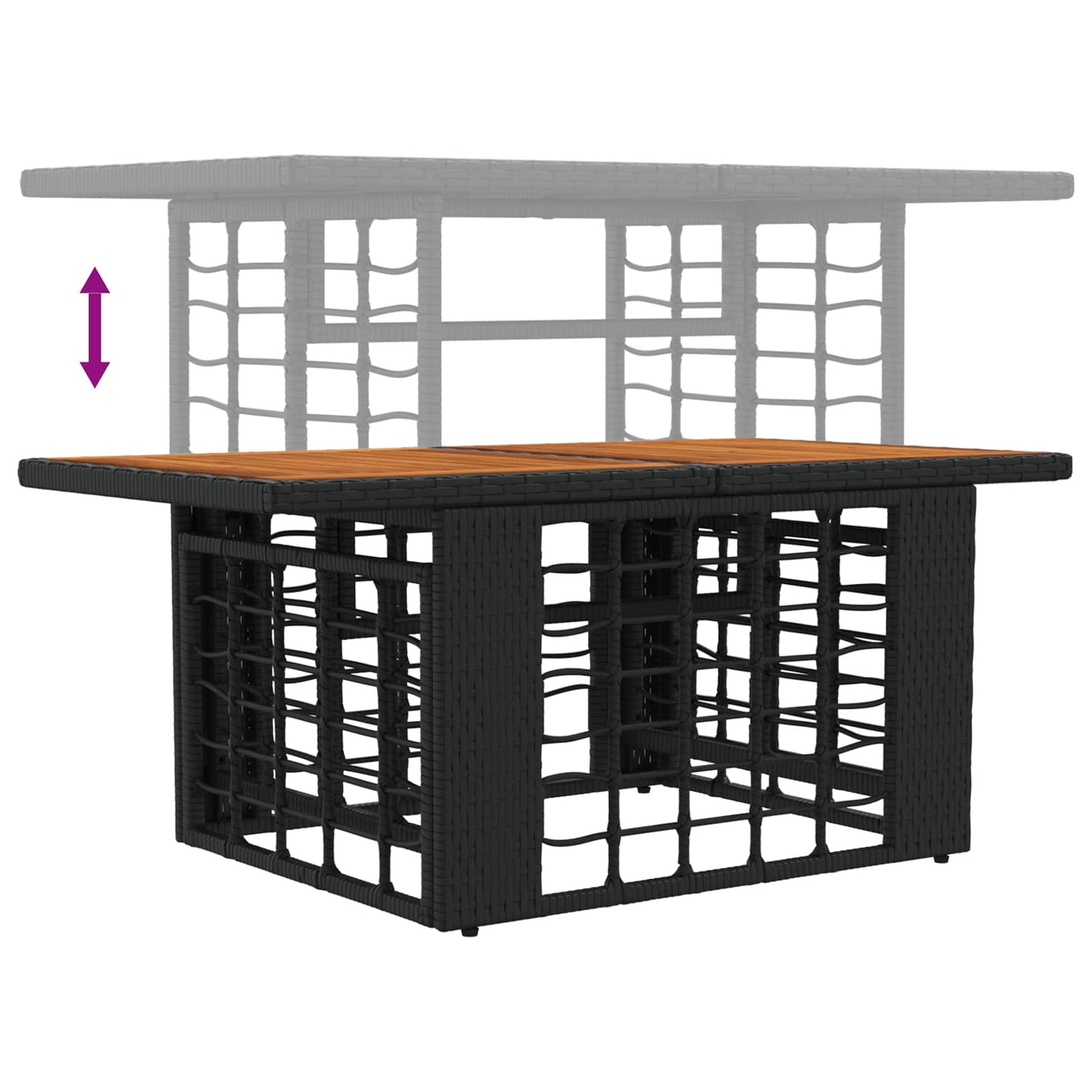 Gartensofa-set 5 stk. Schwarz und Dunkelgrau Poly-Rattan