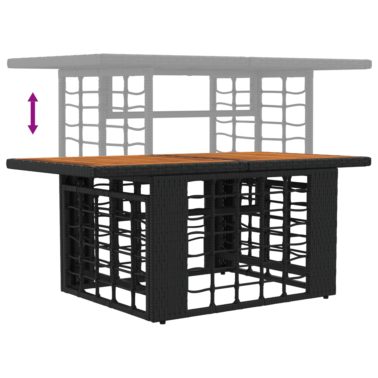 Gartensofa-set 14 stk. Schwarz und Dunkelgrau Poly-Rattan