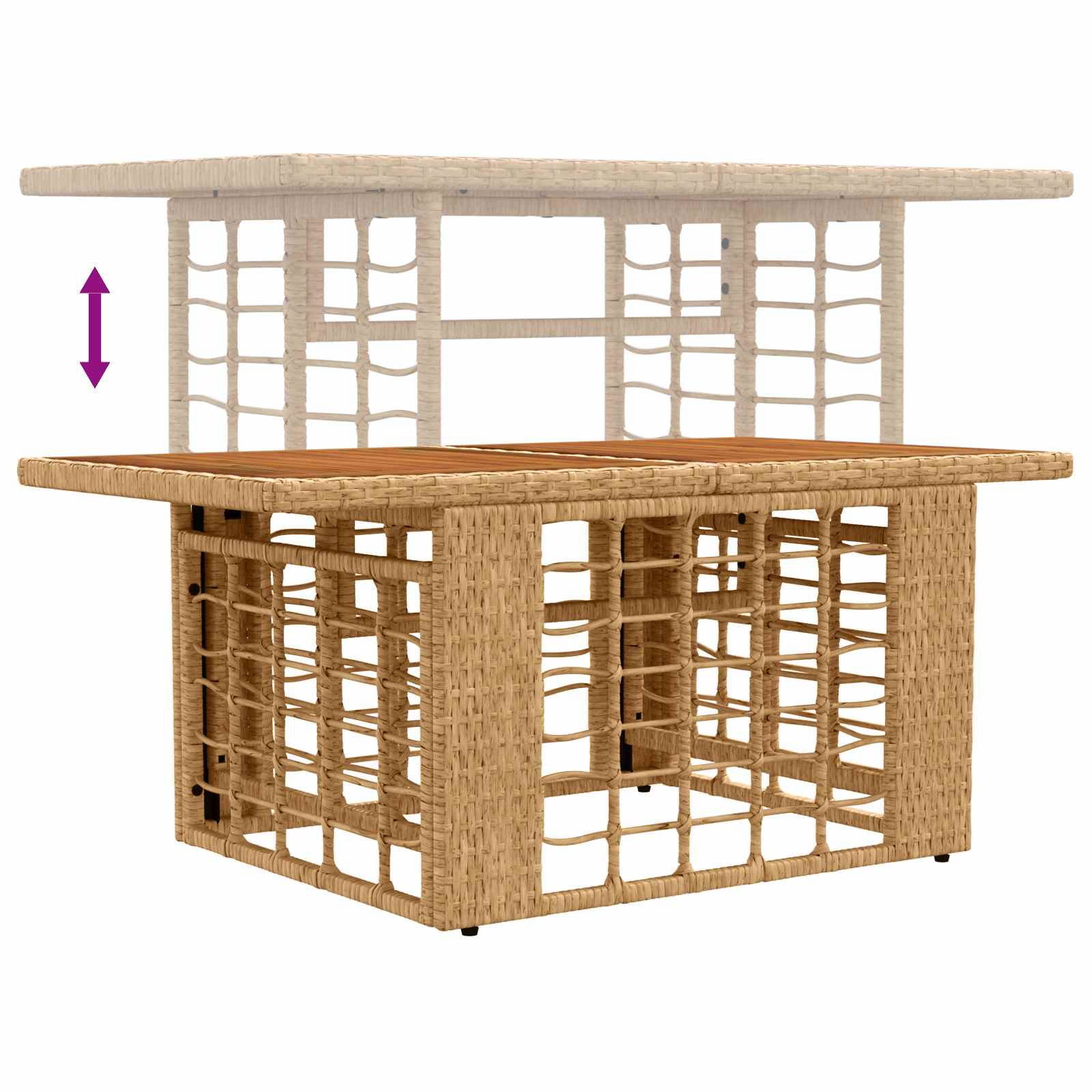 Gartensofa-set 13 stk. Natürlich und Cremweiß Poly-Rattan