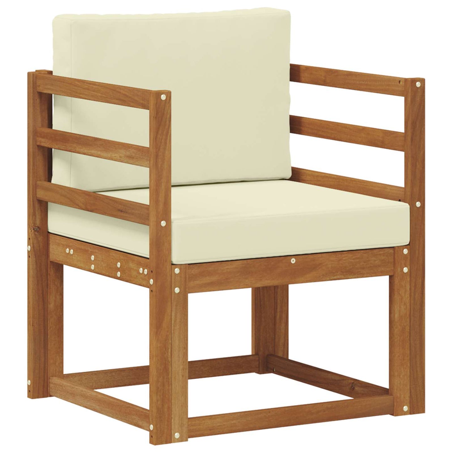 Outdoor-Sofa Massives Akazienholz und Polyester Natur