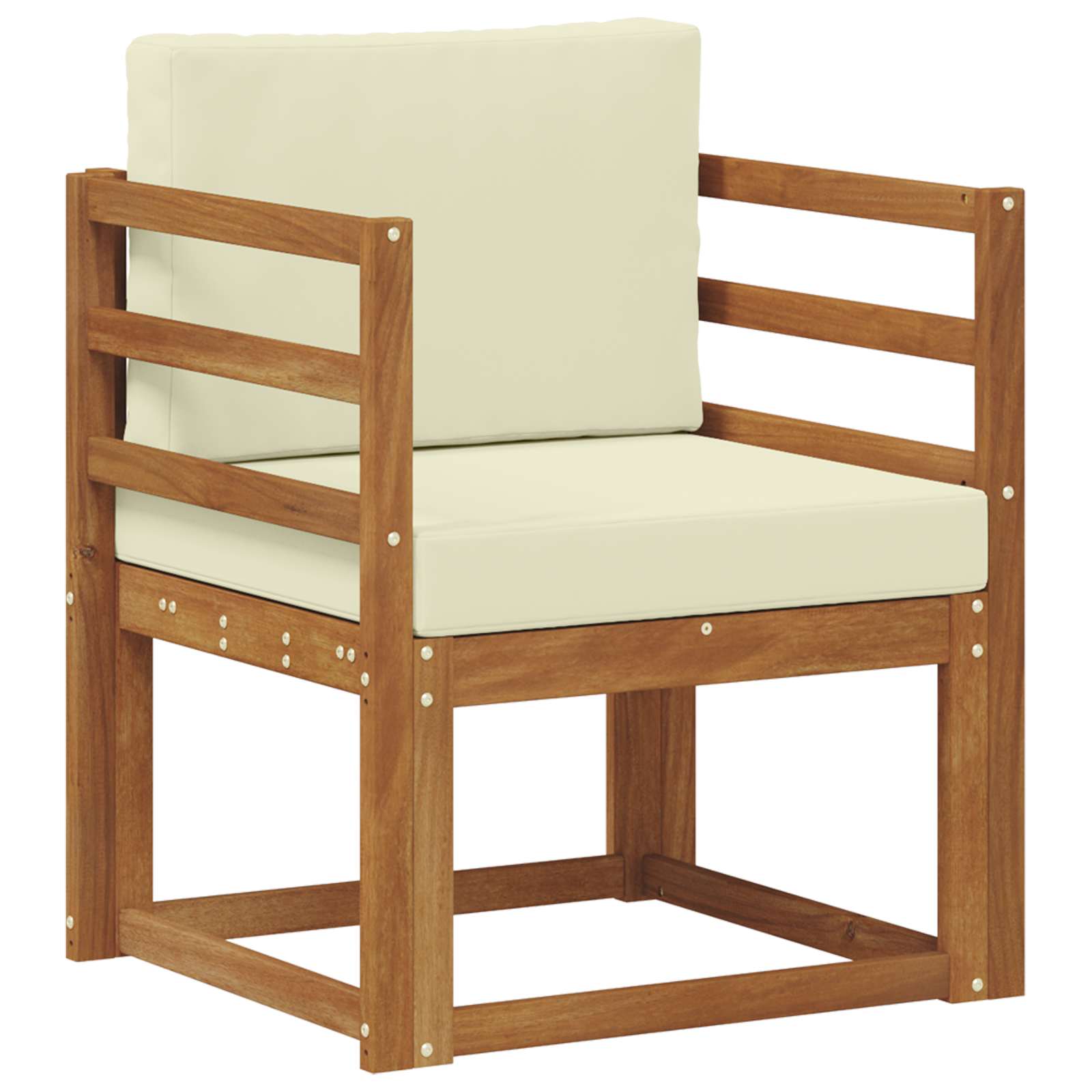Outdoor-Sofa Massives Akazienholz und Polyester Natur