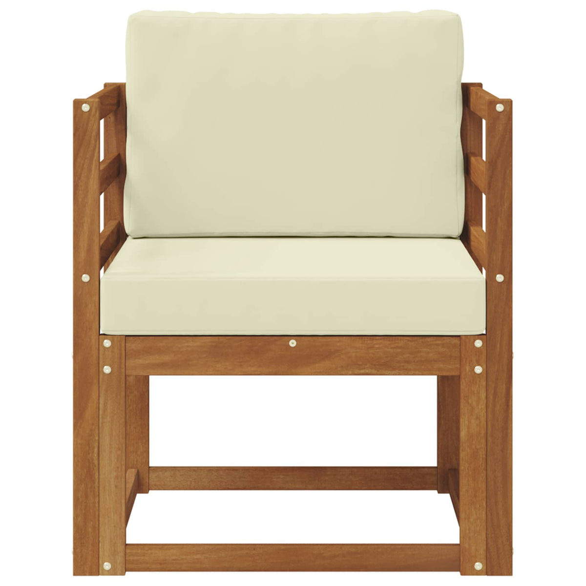 Outdoor-Sofa Massives Akazienholz und Polyester Natur