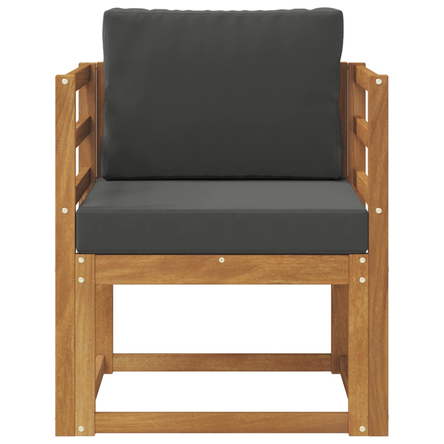 Outdoor-Sofa Massives Akazienholz und Polyester Natur