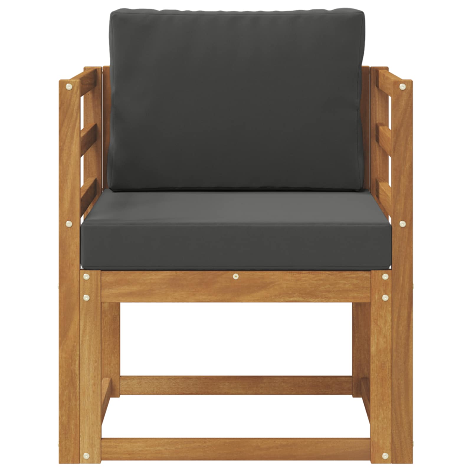 Outdoor-Sofa Massives Akazienholz und Polyester Natur