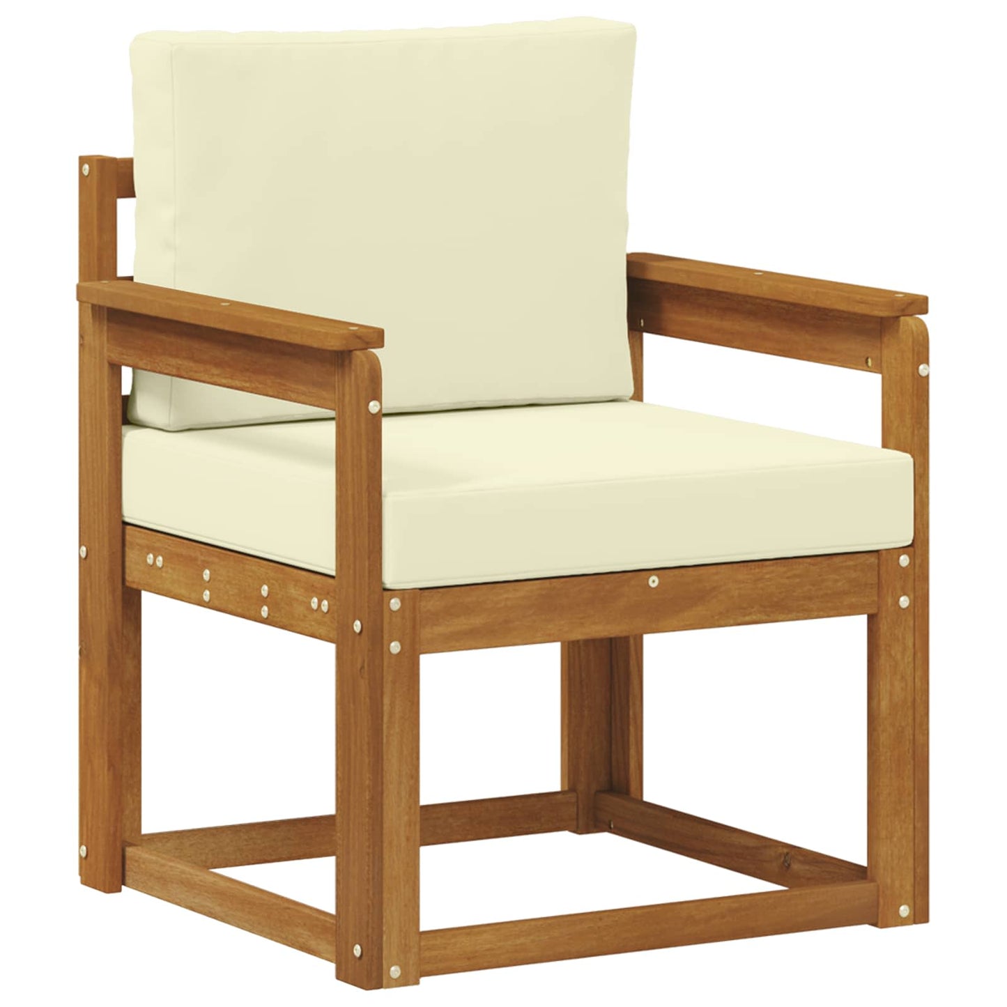 Outdoor-Sofa Massives Akazienholz und Polyester Natur