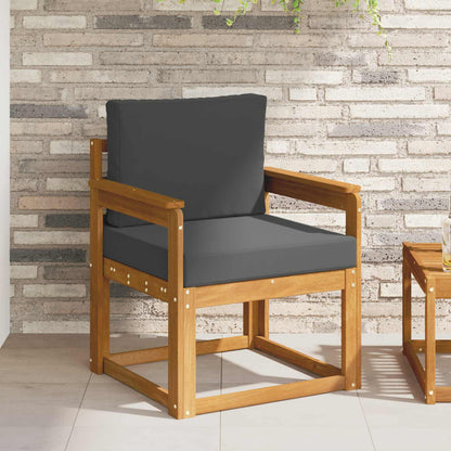 Outdoor-Sofa Massives Akazienholz und Polyester Natur