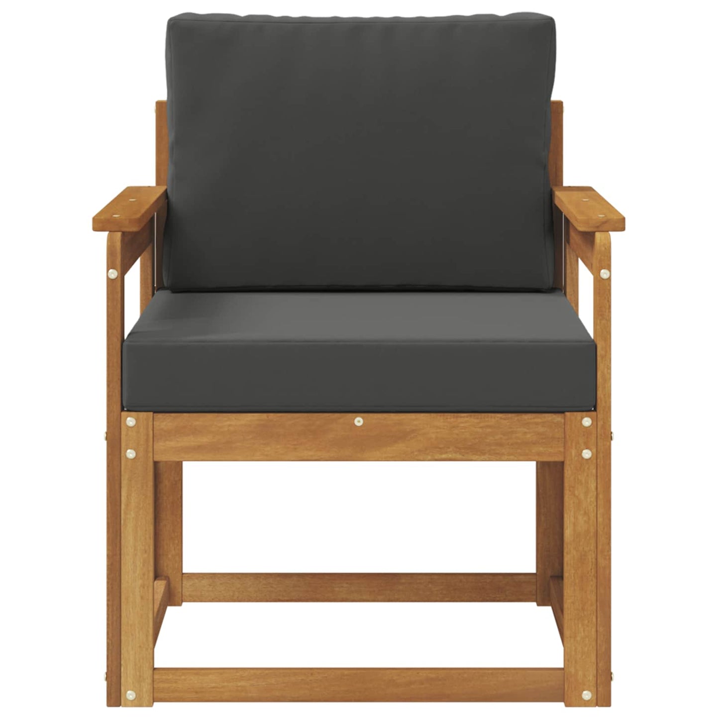 Outdoor-Sofa Massives Akazienholz und Polyester Natur