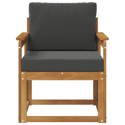 Outdoor-Sofa Massives Akazienholz und Polyester Natur