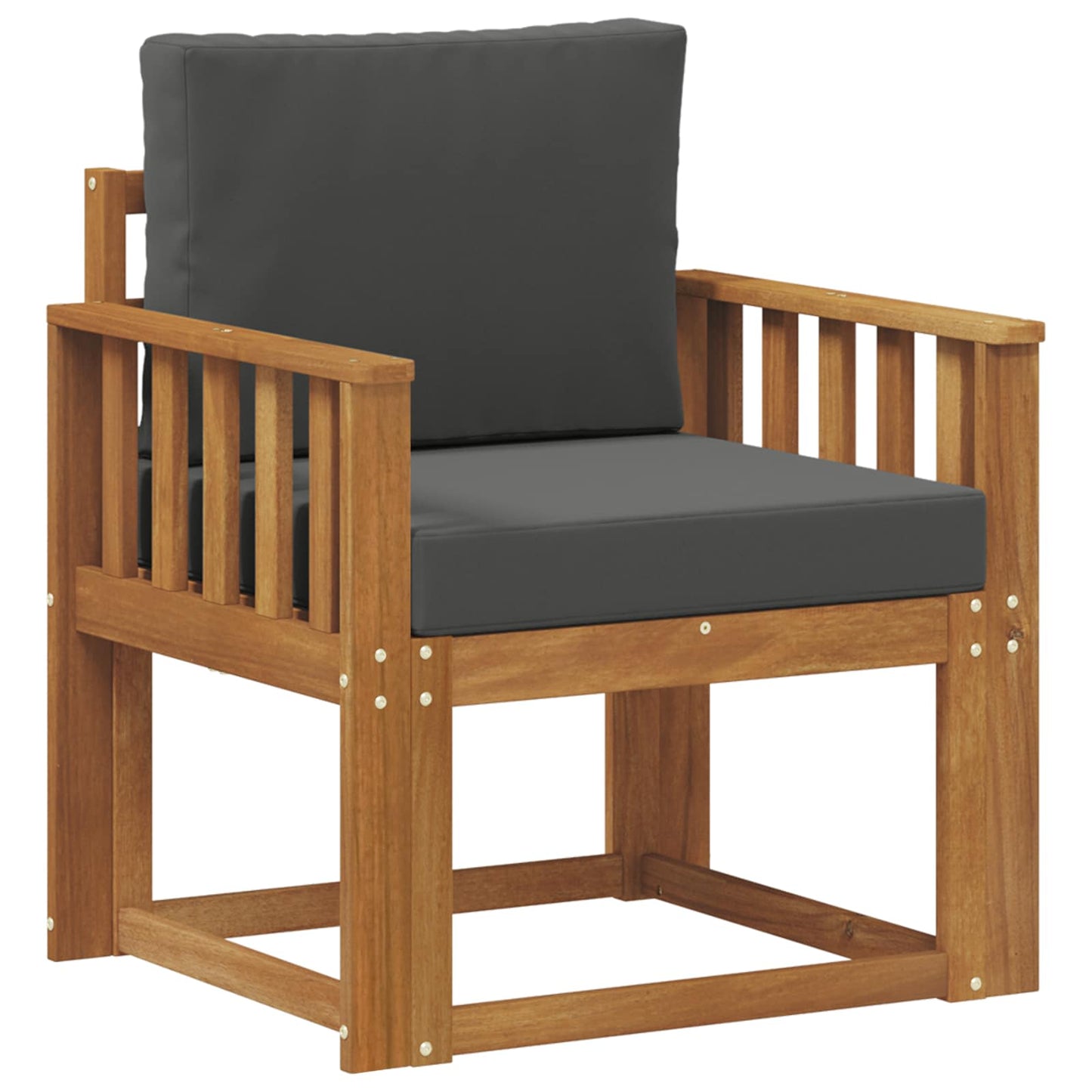 Outdoor-Sofa Massives Akazienholz und Polyester Natur