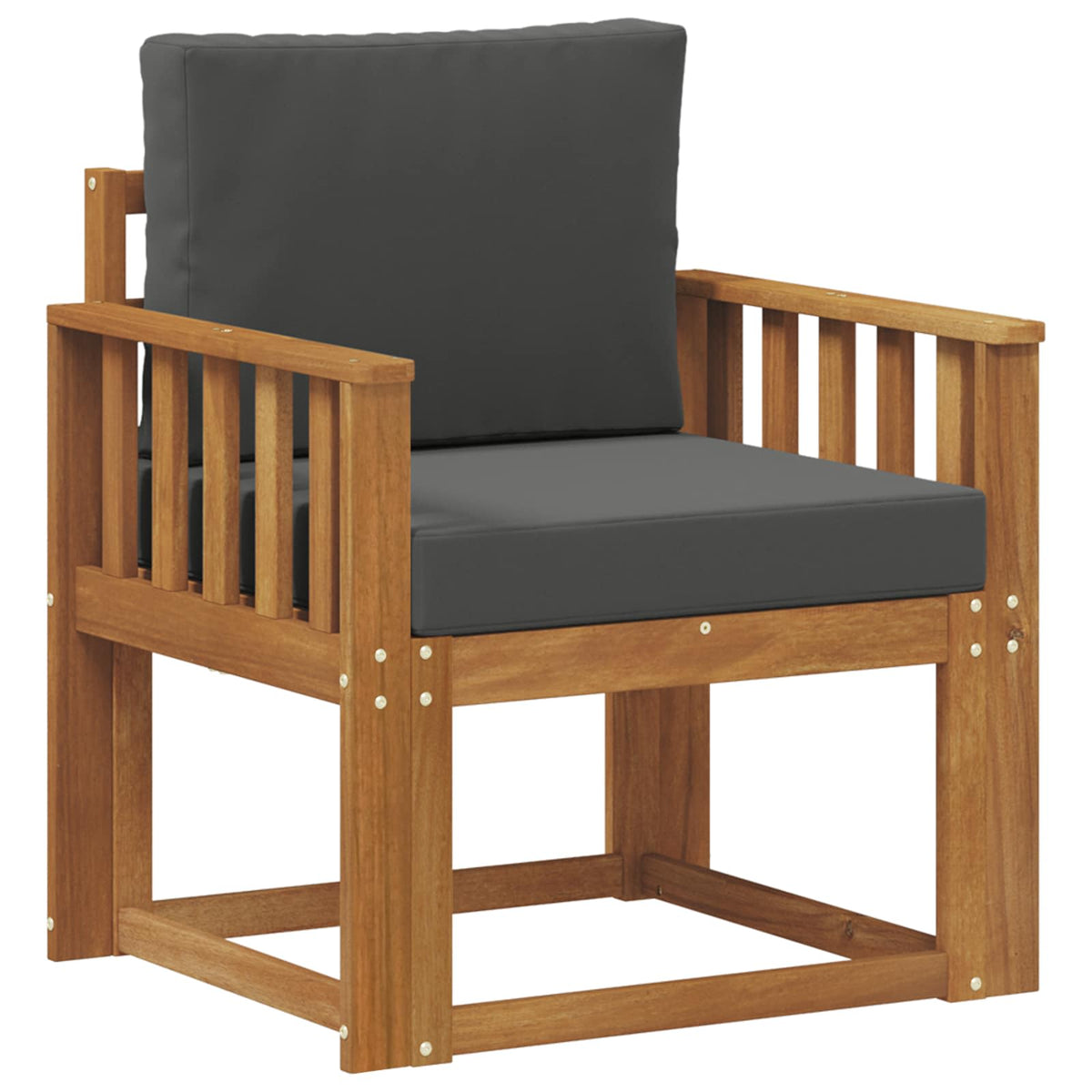 Outdoor-Sofa Massives Akazienholz und Polyester Natur
