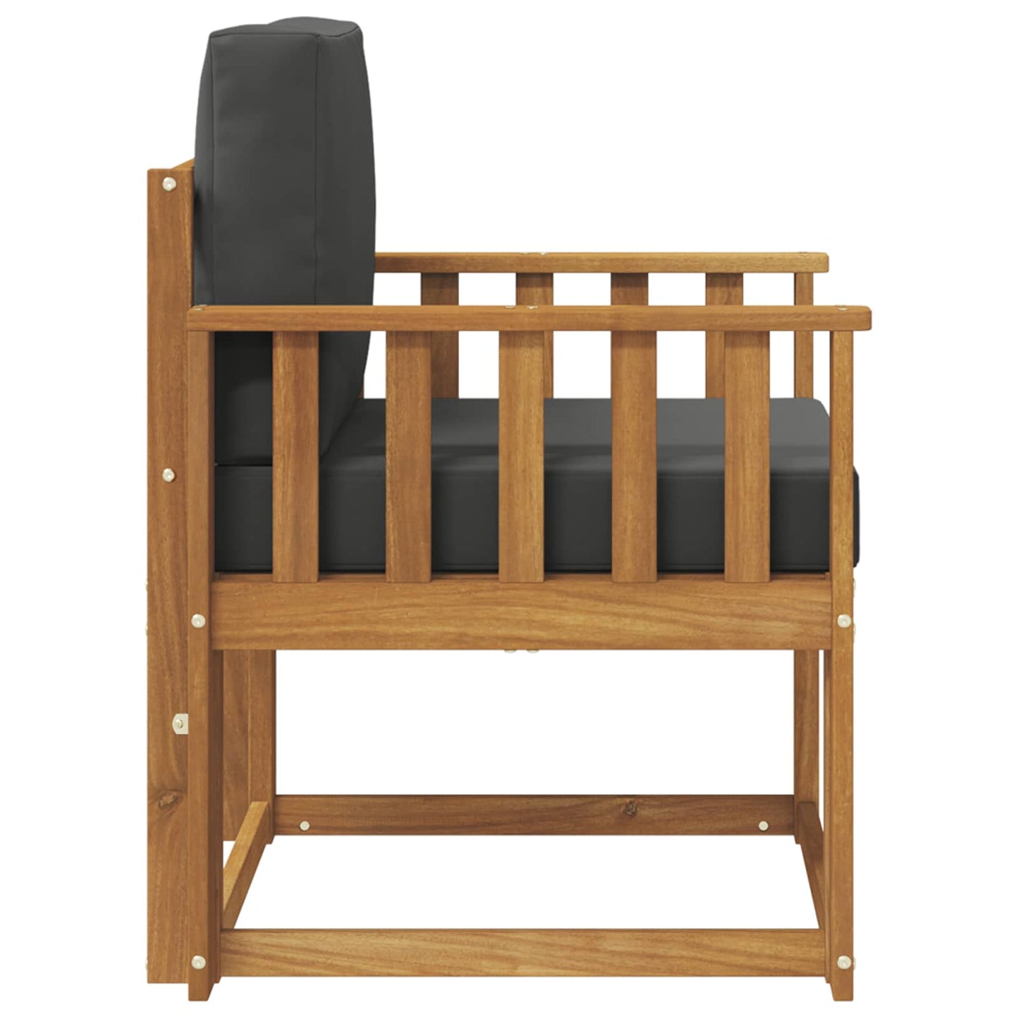 Outdoor-Sofa Massives Akazienholz und Polyester Natur