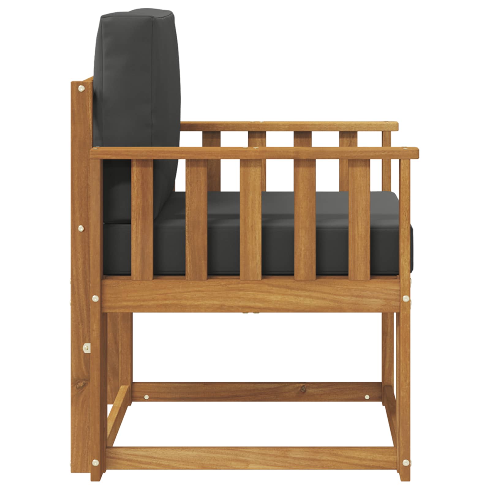 Outdoor-Sofa Massives Akazienholz und Polyester Natur