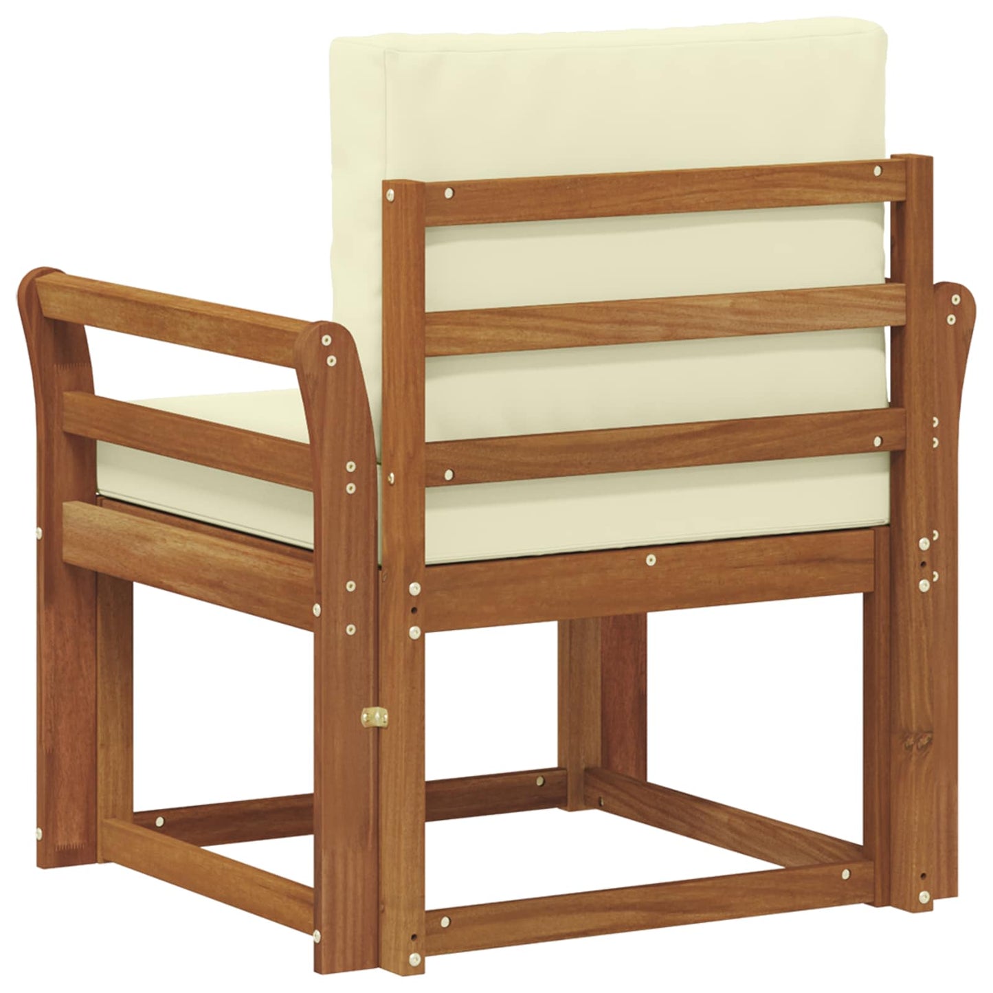 Outdoor-Sofa Massives Akazienholz und Polyester Natur