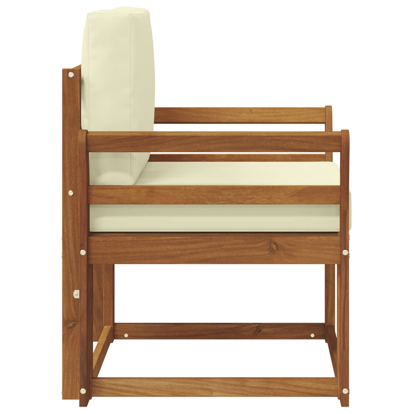 Outdoor-Sofa Massives Akazienholz und Polyester Natur