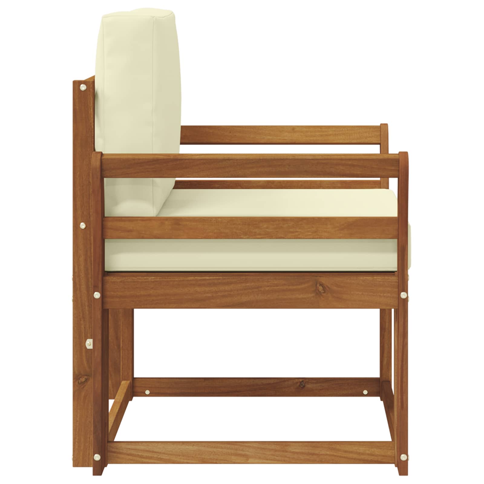 Outdoor-Sofa Massives Akazienholz und Polyester Natur