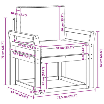 Outdoor-Sofa Massives Akazienholz und Polyester Natur