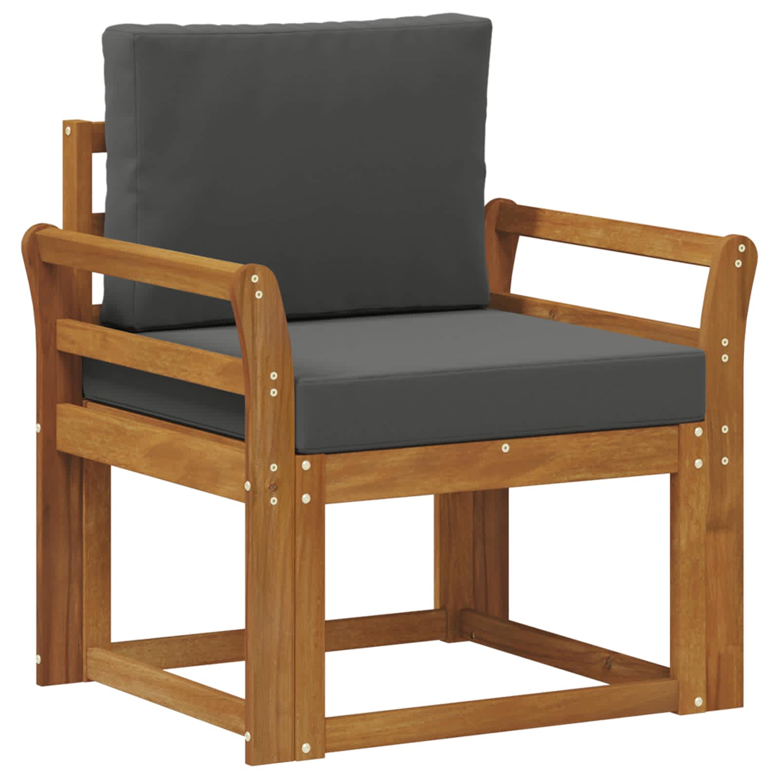 Outdoor-Sofa Massives Akazienholz und Polyester Natur