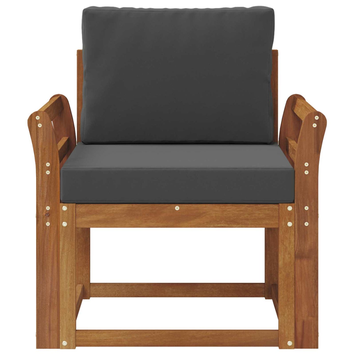Outdoor-Sofa Massives Akazienholz und Polyester Natur