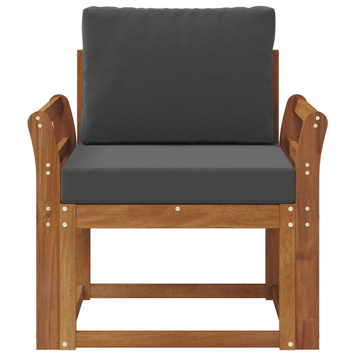 Outdoor-Sofa Massives Akazienholz und Polyester Natur