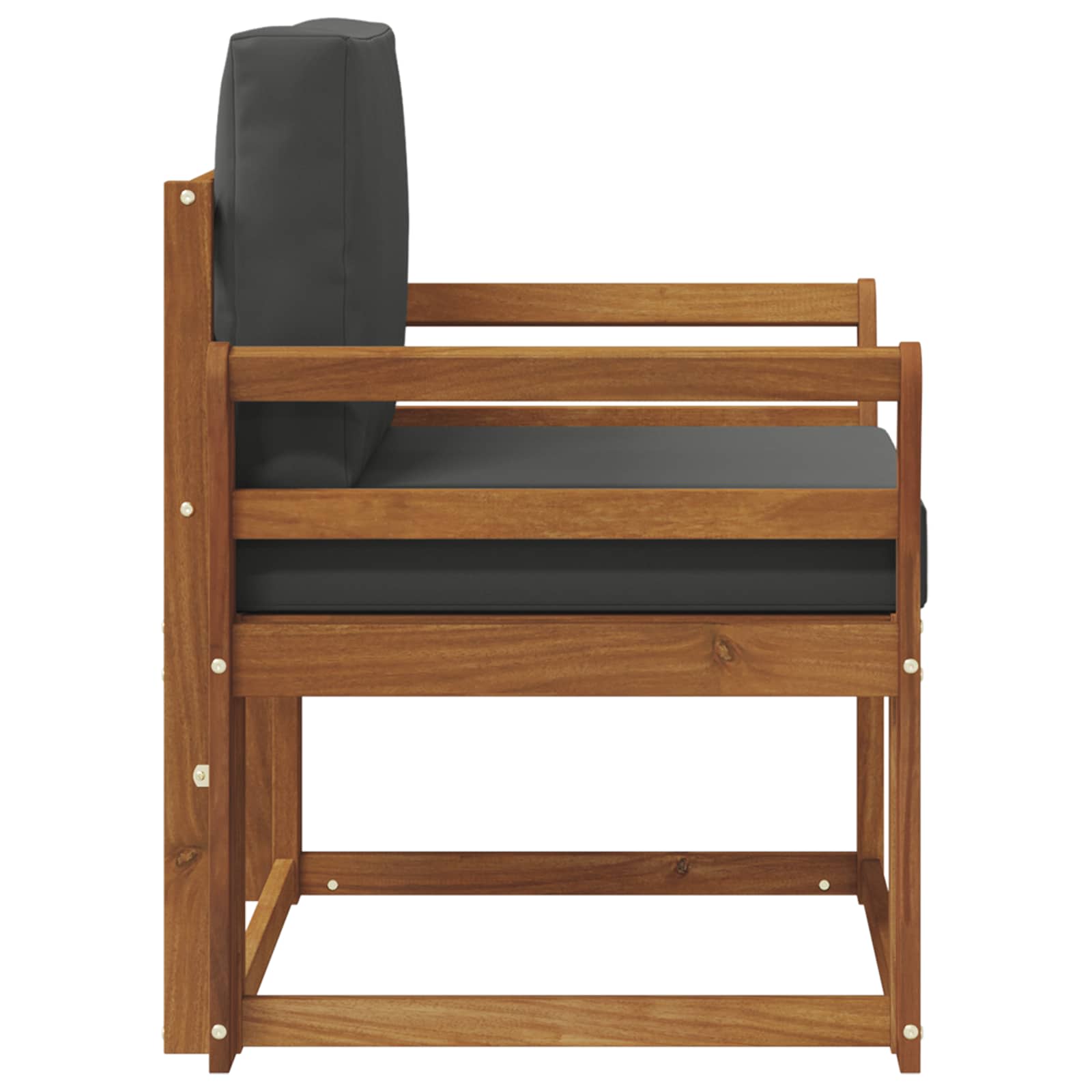 Outdoor-Sofa Massives Akazienholz und Polyester Natur