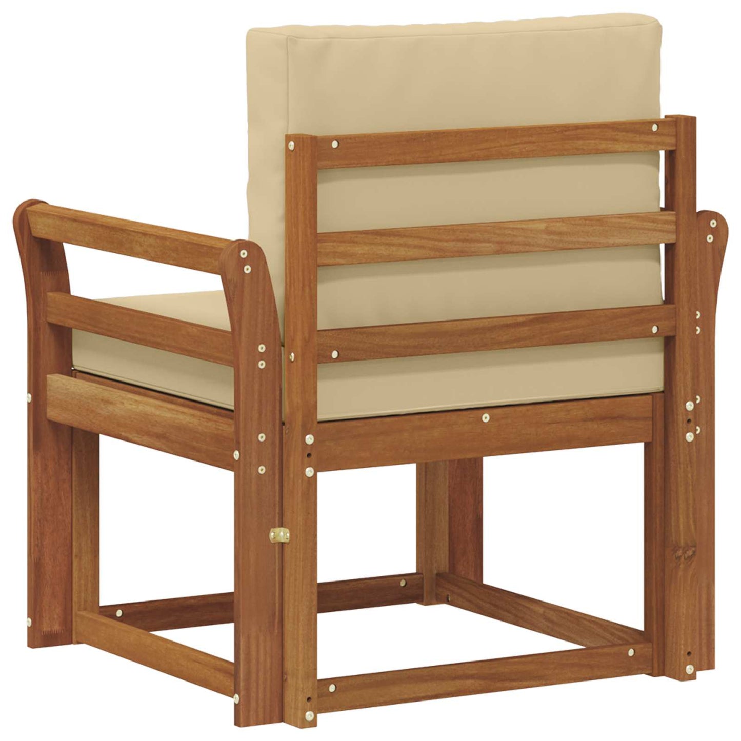 Outdoor-Sofa Massives Akazienholz und Polyester Natur