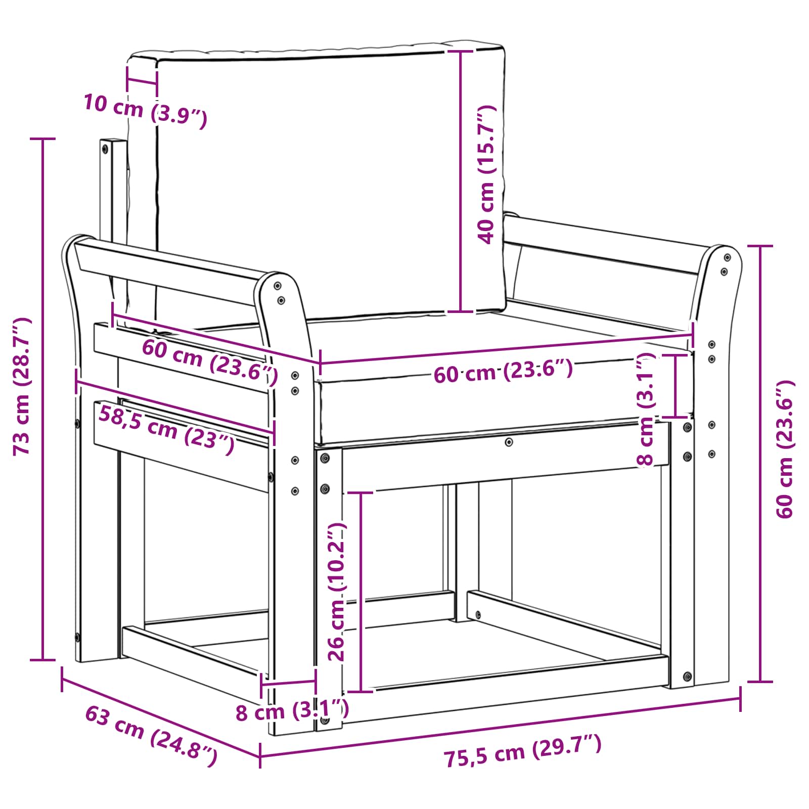 Outdoor-Sofa Massives Akazienholz und Polyester Natur
