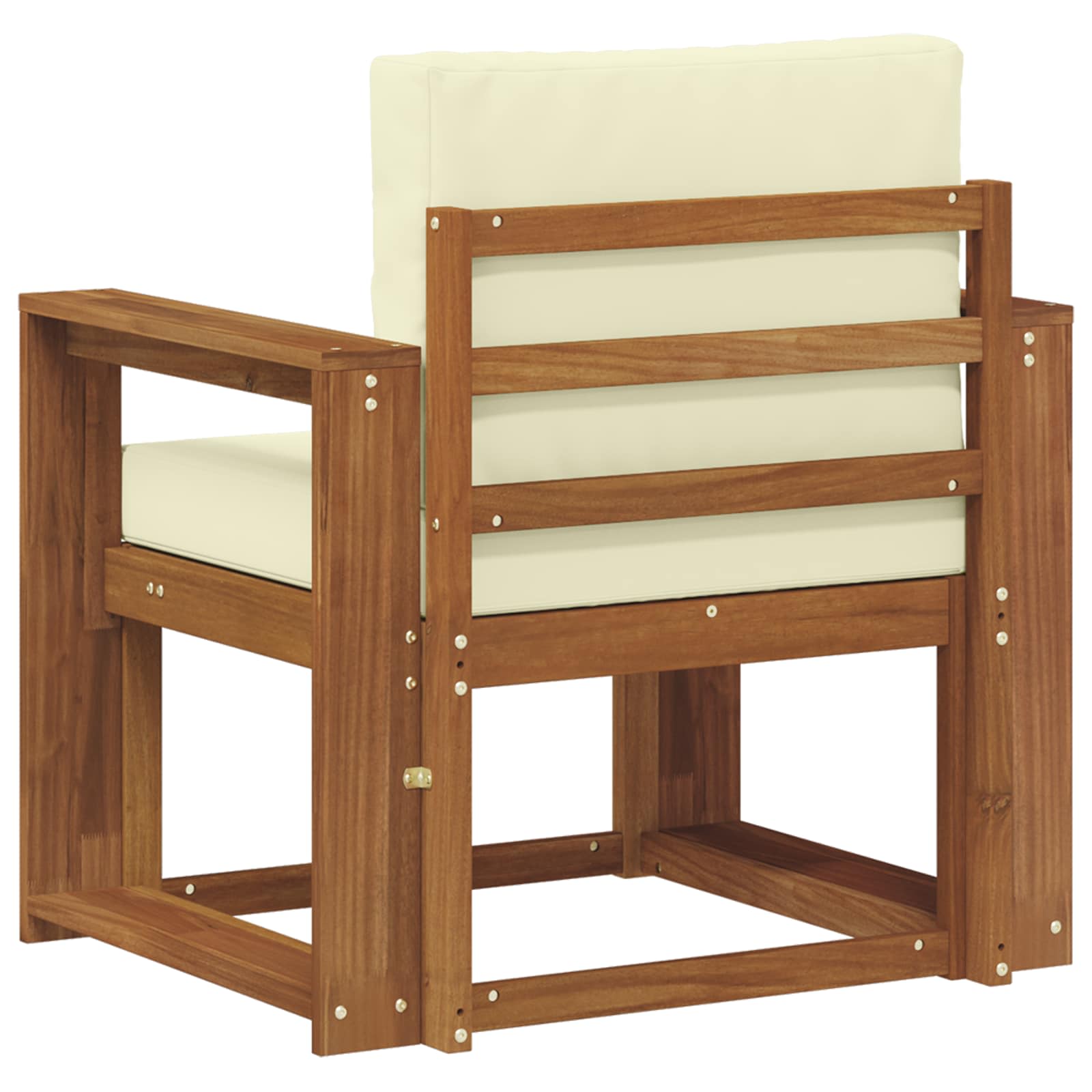 Outdoor-Sofa Massives Akazienholz und Polyester Natur