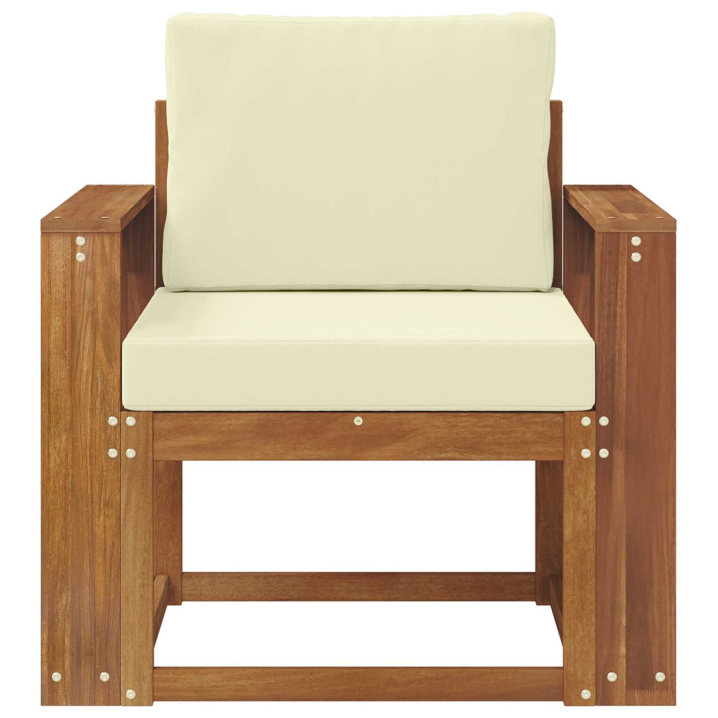 Outdoor-Sofa Massives Akazienholz und Polyester Natur