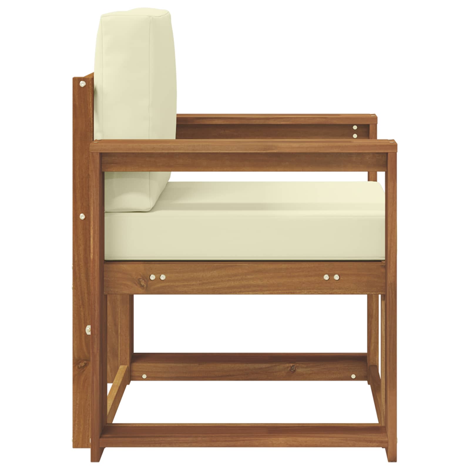 Outdoor-Sofa Massives Akazienholz und Polyester Natur