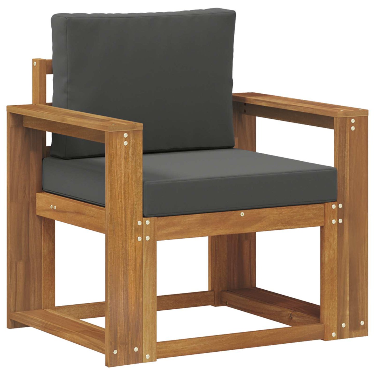 Outdoor-Sofa Massives Akazienholz und Polyester Natur