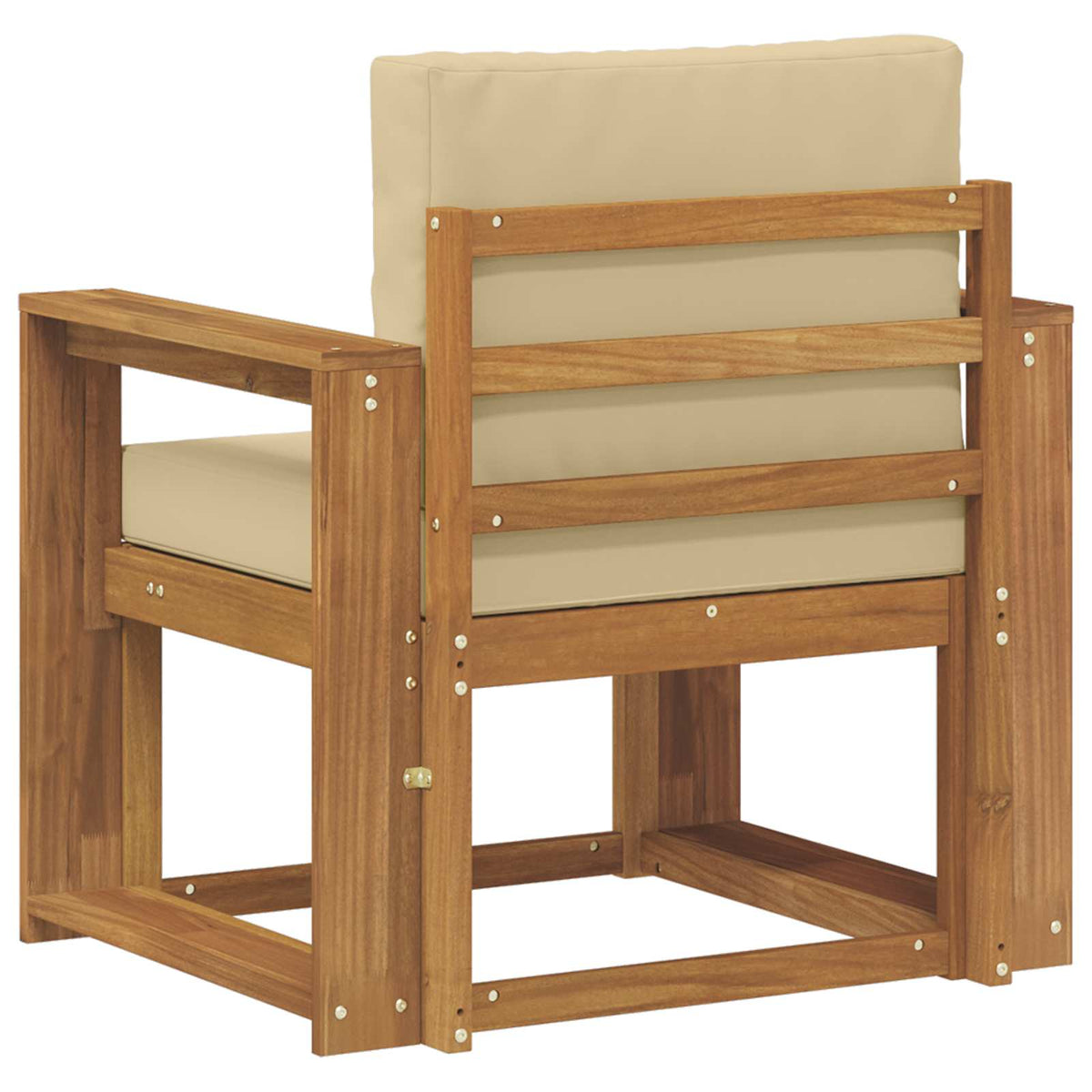 Outdoor-Sofa Massives Akazienholz und Polyester Natur