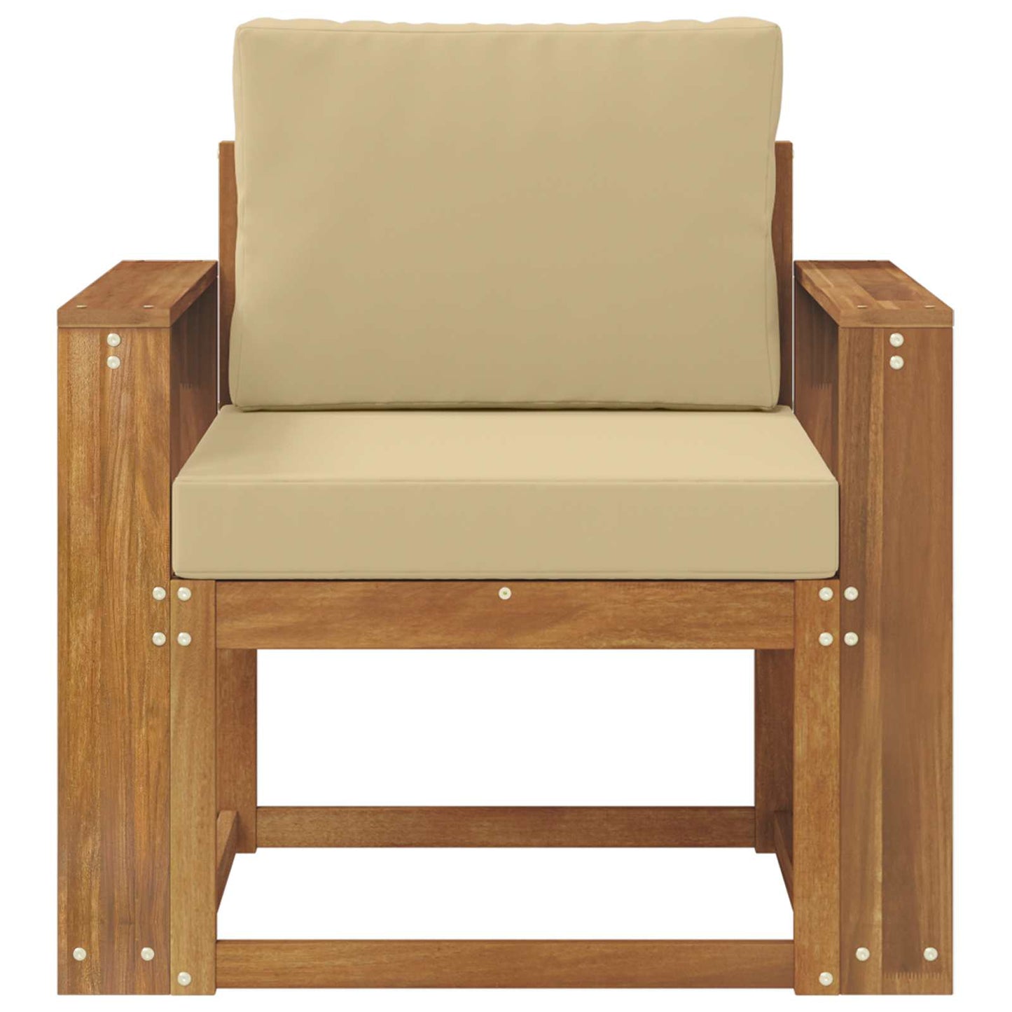Outdoor-Sofa Massives Akazienholz und Polyester Natur