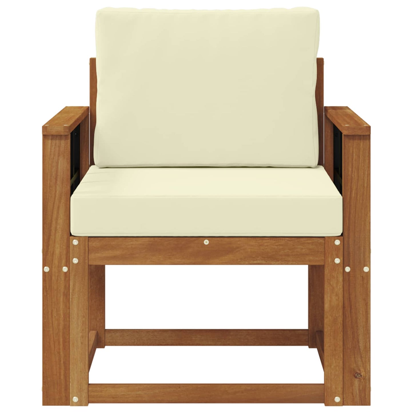 Outdoor-Sofa Massives Akazienholz und Polyester Natur