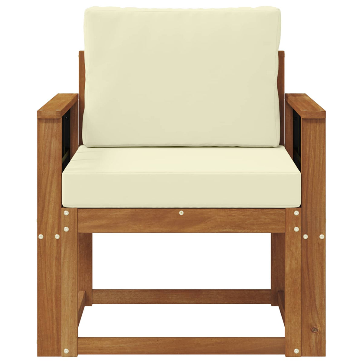 Outdoor-Sofa Massives Akazienholz und Polyester Natur