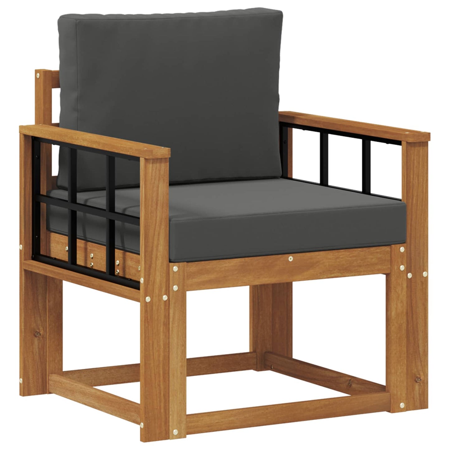 Outdoor-Sofa Massives Akazienholz und Polyester Natur