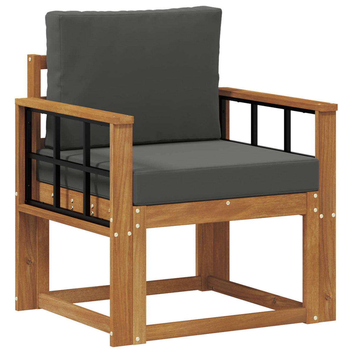 Outdoor-Sofa Massives Akazienholz und Polyester Natur