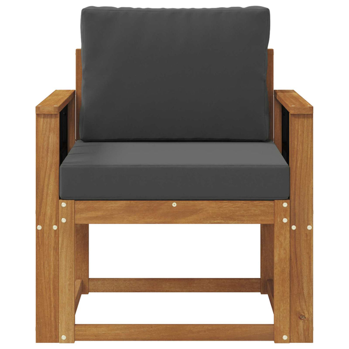 Outdoor-Sofa Massives Akazienholz und Polyester Natur