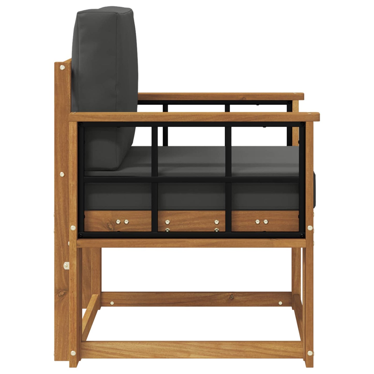 Outdoor-Sofa Massives Akazienholz und Polyester Natur