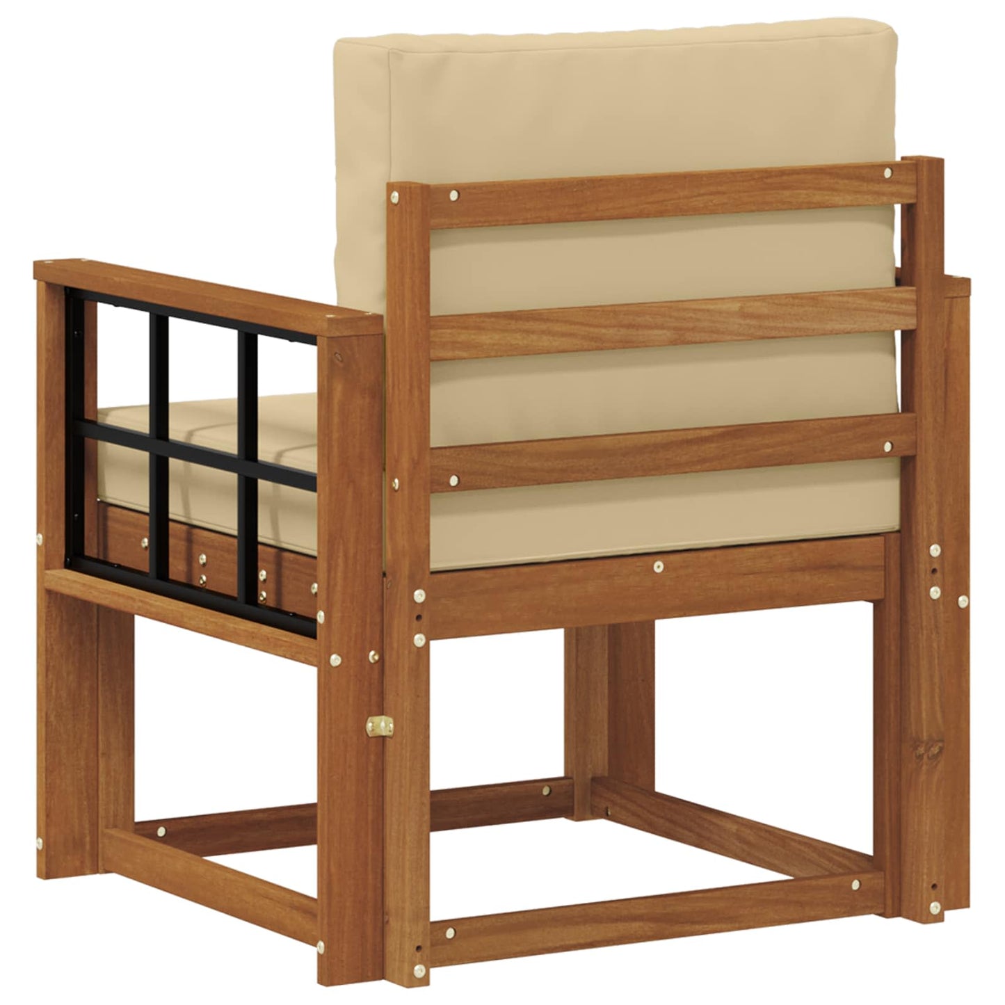 Outdoor-Sofa Massives Akazienholz und Polyester Natur