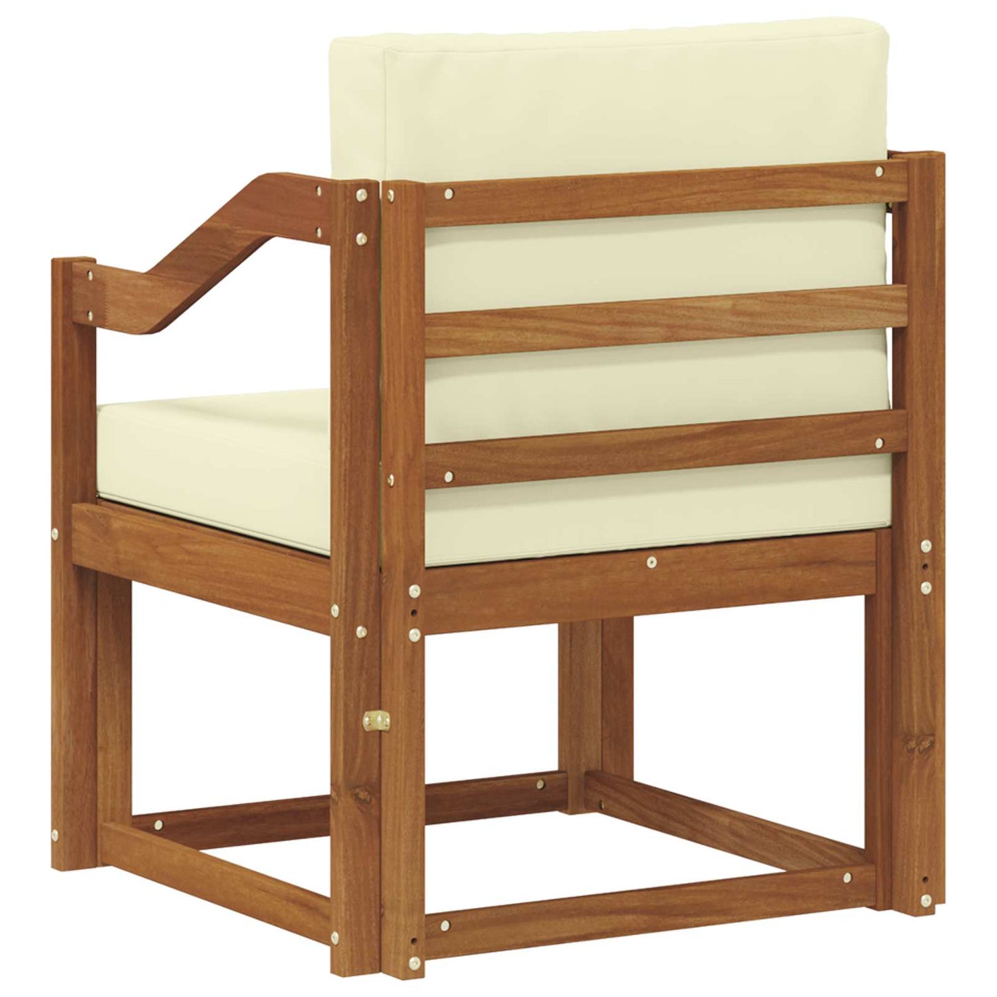 Outdoor-Sofa Massives Akazienholz und Polyester Natur