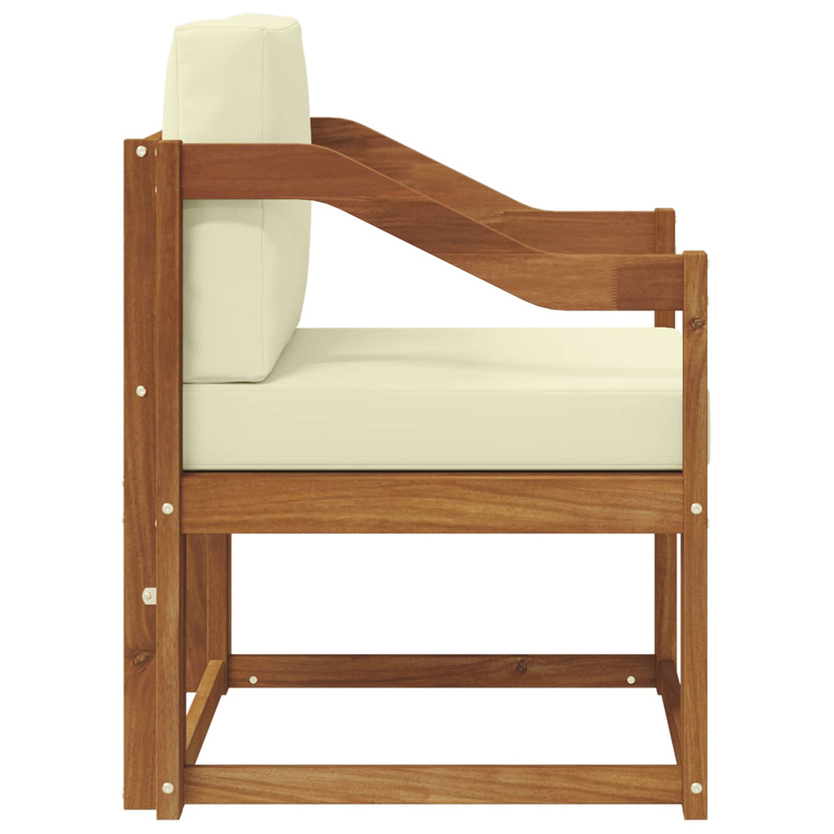 Outdoor-Sofa Massives Akazienholz und Polyester Natur