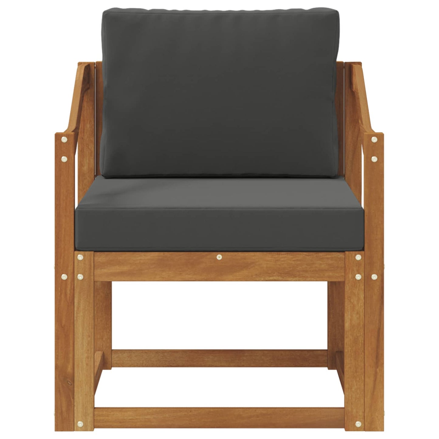 Outdoor-Sofa Massives Akazienholz und Polyester Natur