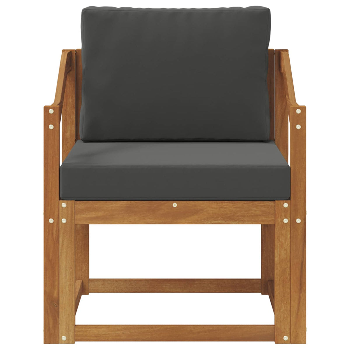 Outdoor-Sofa Massives Akazienholz und Polyester Natur