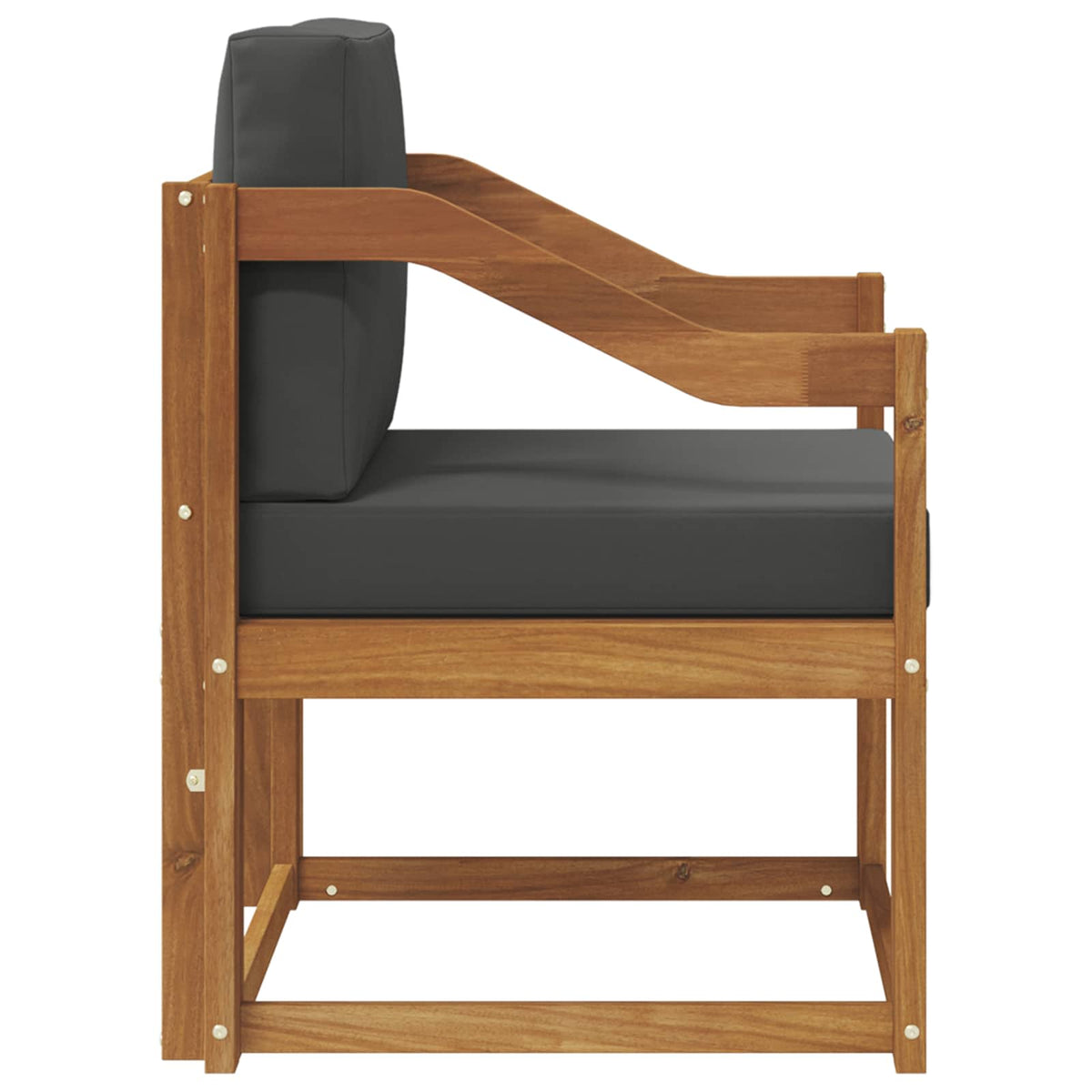 Outdoor-Sofa Massives Akazienholz und Polyester Natur