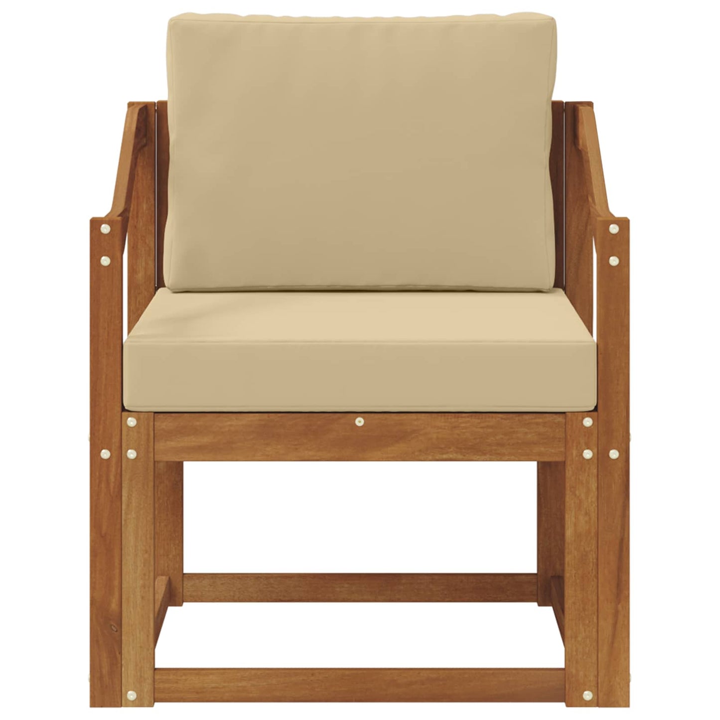 Outdoor-Sofa Massives Akazienholz und Polyester Natur