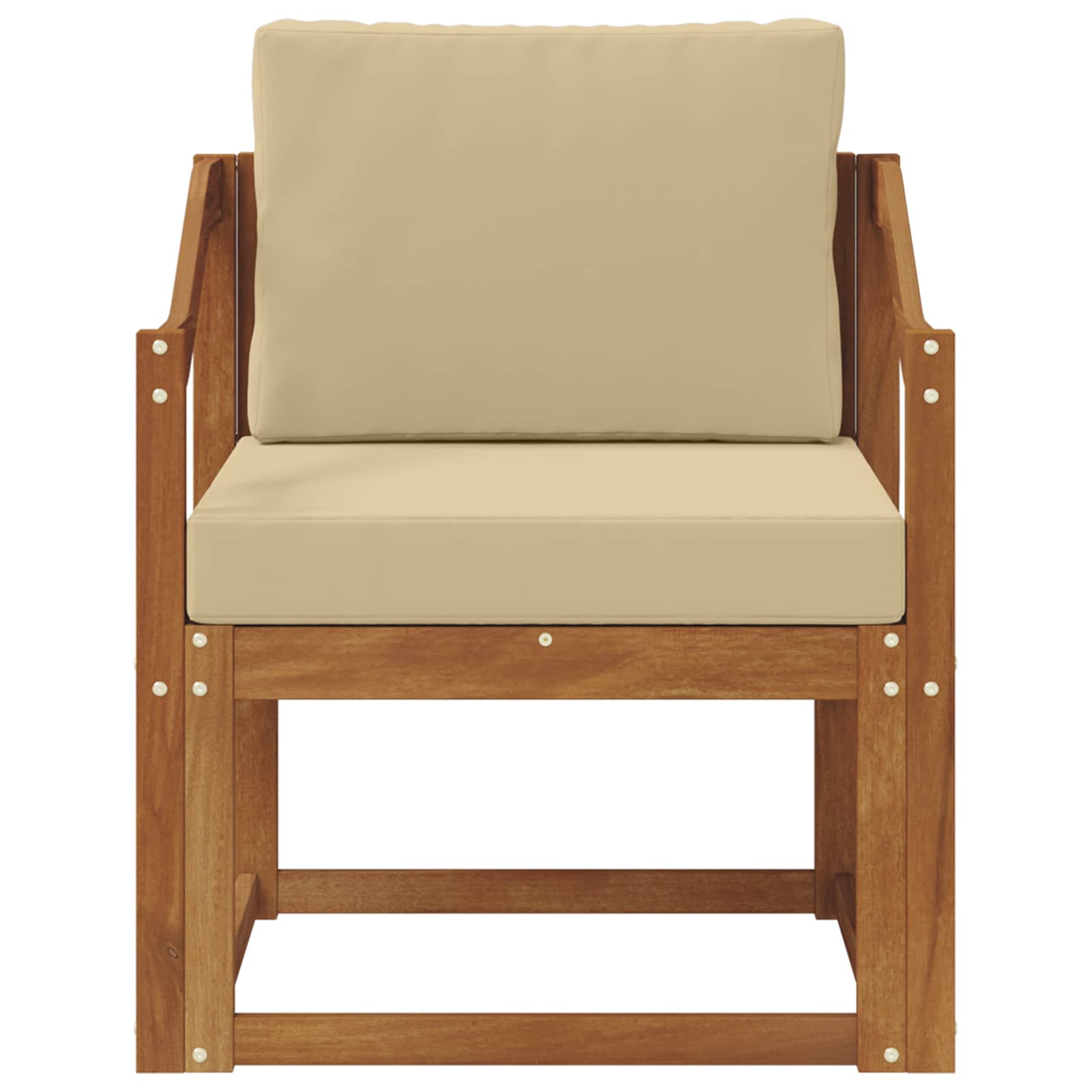 Outdoor-Sofa Massives Akazienholz und Polyester Natur