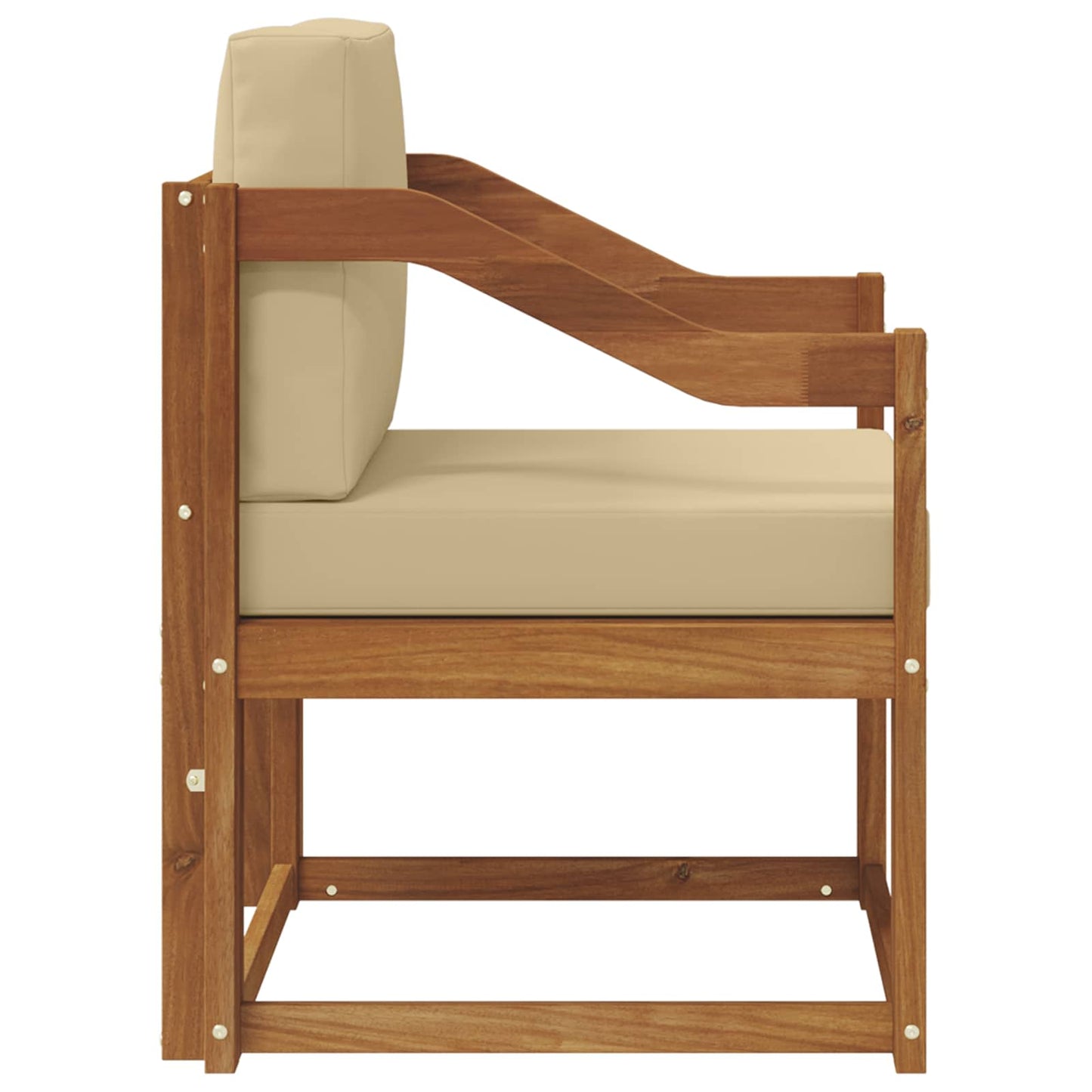 Outdoor-Sofa Massives Akazienholz und Polyester Natur