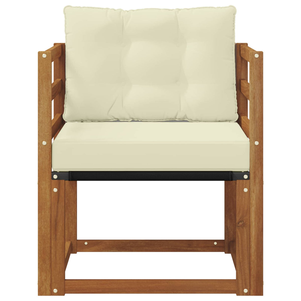 Outdoor-Sofa Massivholz Akazie Natur und Creme