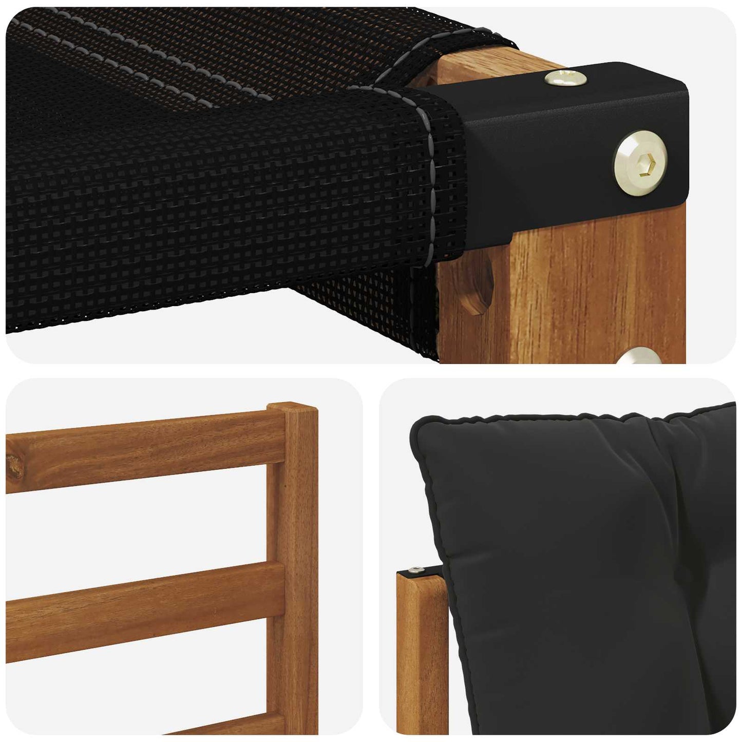 2 Stück Outdoor-Sofa Massivholz Akazie Natur